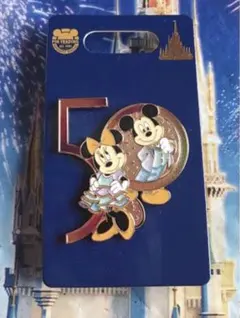 【ウォルトディズニーワールド50周年限定】ミッキー・ミニー ピンバッジ