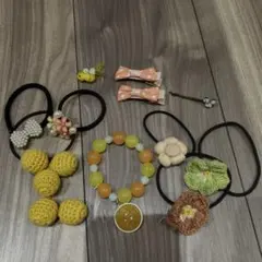 ヘアゴムセット カラフル花モチーフ