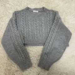 ★lovetoxic★ グレー ケーブルニット M(150)