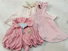 ピンク　アウター　ポンチョ　3点セット　branshes他　60-70cm