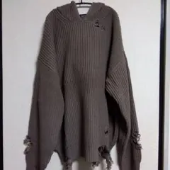 新品未使用タグ付きコンファームダメージニットパーカー