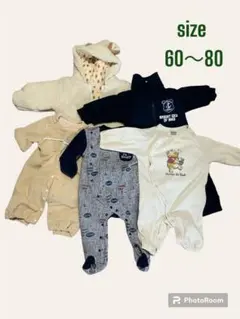 赤ちゃん　ベビー服　サイズ60〜80 冬服　春服　ぷーさん　もこもこ服　裏暖