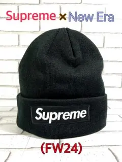 Supreme × New Era Box Logo Beanie ブラック