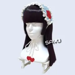 ヘッドドレス　ボンネット　ハンドメイド　サブカル系　天使界隈　ロリータ　y2k