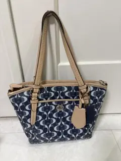 コーチ トートバッグ ネイビー/ベージュ