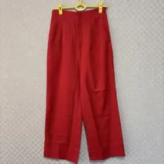 GU 赤　ワイドパンツ　タック入り　XL