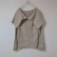 GRL【F】長袖　リブニット　肩お洒落　トップス　ベージュ