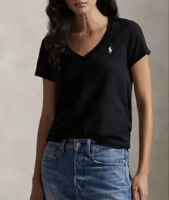 ポロラルフローレン　コットン ジャージー Vネック Tシャツ