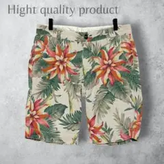 【Hight quality product 】ボタニカル柄 ハーフパンツ L