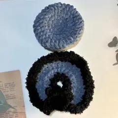 ぬい服　セットアップ　青×黒　10cmぬい用