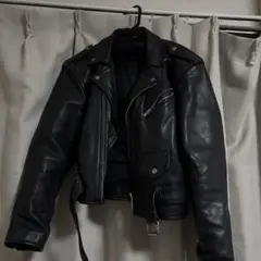 ブラック レザー ダブルライダースジャケット