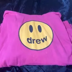 drew スマイリーフェイス パーカー ピンク