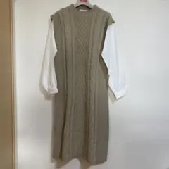 テチチテラス　ケーブルニットワンピース　フリーサイズ