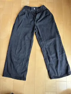 GU ブラック ワイドパンツ 140のサムネイル