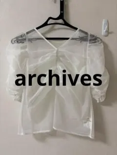 archives 半袖 シアーブラウス ホワイト Mのサムネイル