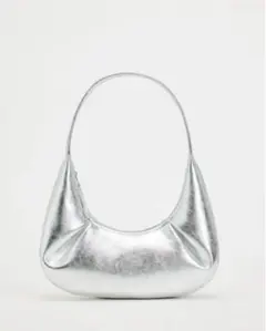 ZARA シルバーメタリック オーバルショルダーバッグのサムネイル