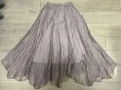 SNIDEL シアー フレアスカート ピンクベージュ ロング丈 ONE SIZE