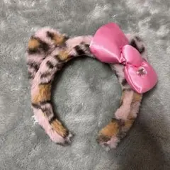 ユニバ usj キティ カチューシャ ピンク ヒョウ柄