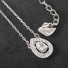 SWAROVSKI パヴェ ネックレス 雫 シルバー 44cm 333