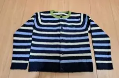 コンビミニ　ストライプカーディガン ネイビー　120サイズ
