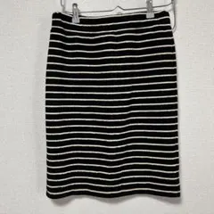 値下げしました！LAZY DAZY黒と白ストライプ タイトスカート　M