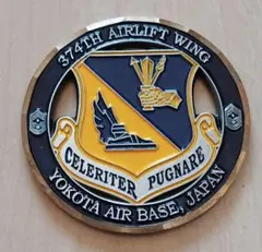 米軍実物 チャレンジ 金属製 ミリタリー 空軍 横田基地 C130 司令官 米軍実物 チャレンジコイン 金属製 ミリタリー 空軍 横田基地 C130