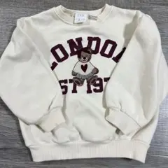 116cm ZARA テディベア刺繍 トレーナー 5歳