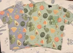 グリーンラベル　フルーツ柄 Tシャツ 2枚セット 115cm
