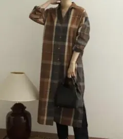 アーバンリサーチ ドアーズ チェック シャツ ワンピース