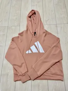 adidas フード付きパーカー ピンク