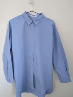 Samansa Mos2 青 長袖シャツ L