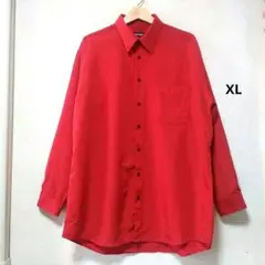 SAHARA 長袖シャツ レッド 無地 US古着 XL