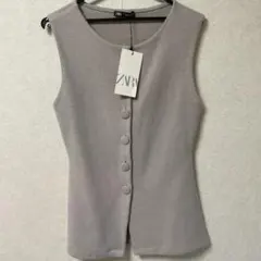 ZARA グレー ベスト Mサイズ未使用！！ブラックフライデー期間セール