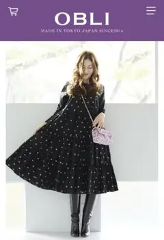 未使用品　オブリ　obli ハート刺繍　ワンピース