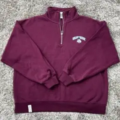 【NV32】Selfie FREAKワンポイントロゴ ハーフジップスウェットM