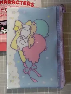 リトルツインスターズ　フラットポーチ　サンリオキャラクターズ