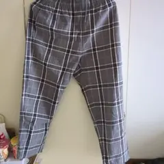 グレー系チェック イージーパンツ