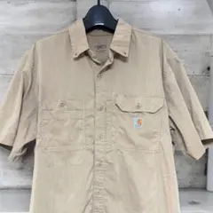 Carhartt ベージュ 半袖ワークシャツ XL