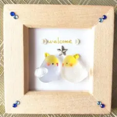 シーグラスアート セキセイインコ Thank you Always天然シーグラス