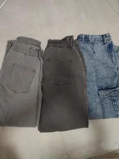デニムパンツ 3点セット グレー