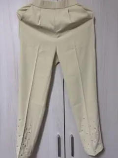 試着のみ meraki 裾パールパンツ M イエロー