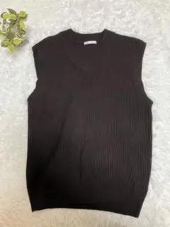 ZARA ダークブラウン ニットベスト EUR M
