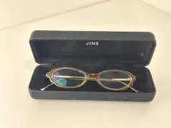 JINS ゴールドフレーム メガネ 専用ケース付き
