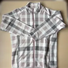 ピンク系チェック フリースジャケット