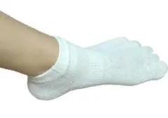 シルク5本指ソックス 婦人用 スニカータイプ おやすみ用 オフホワイト５足用