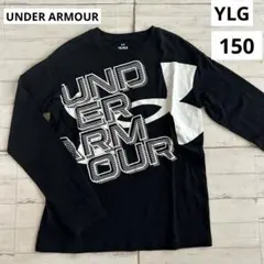 アンダーアーマー　キッズ　長袖　ロンT 150 YLG 黒　ビッグロゴ