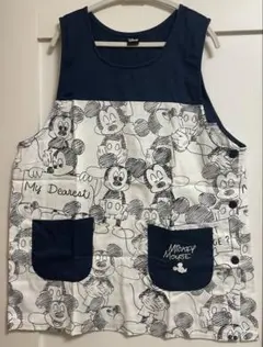 保育エプロン ミッキーマウス ネイビー