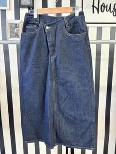 Reaje インディゴブルーデニム タイトスカート ウエストゴム M