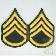 米軍実物未使用品 アメリカ陸軍 二等軍曹 階級章 シェブロン パッチ ペア