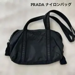 プラダ ショルダーバッグ トート タッセル 刺繍ロゴ テスートナイロン ネイビーのサムネイル